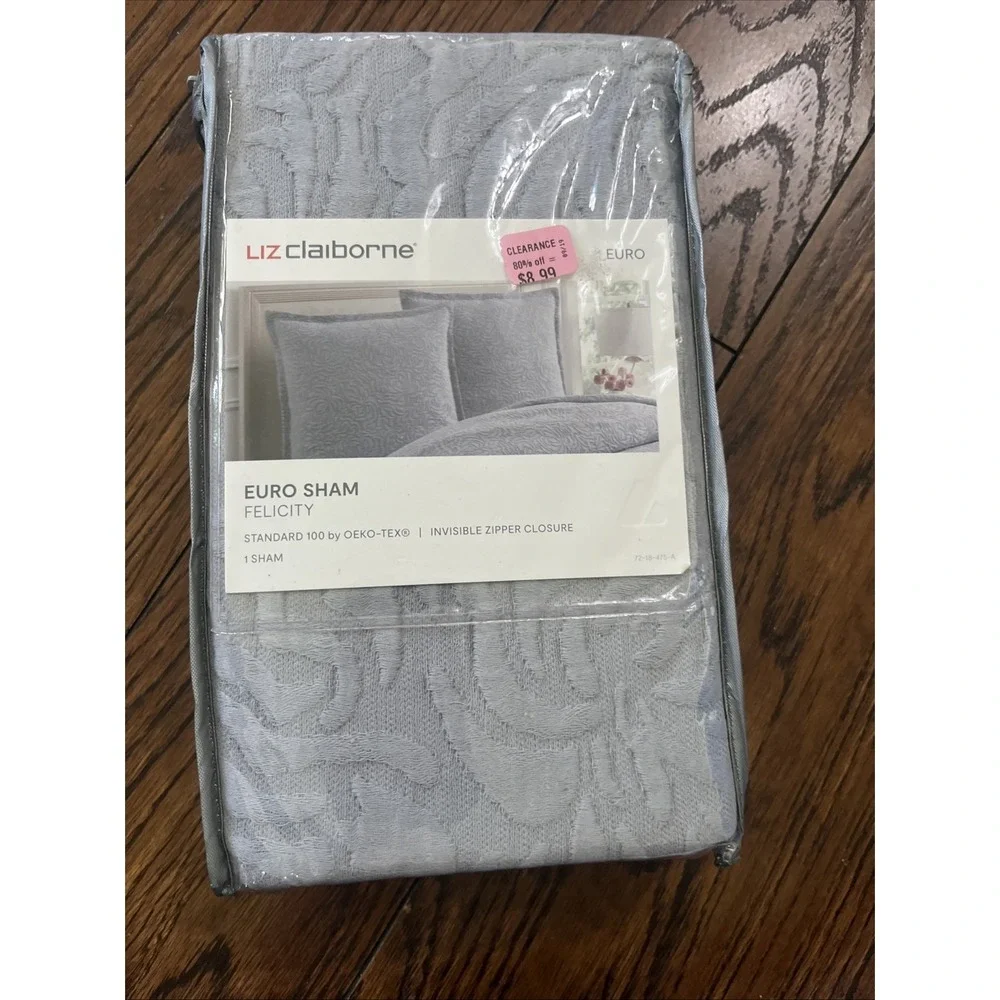 Liz Claiborne Felicity 1 Euro Sham Cotton Weathered Gray NEW